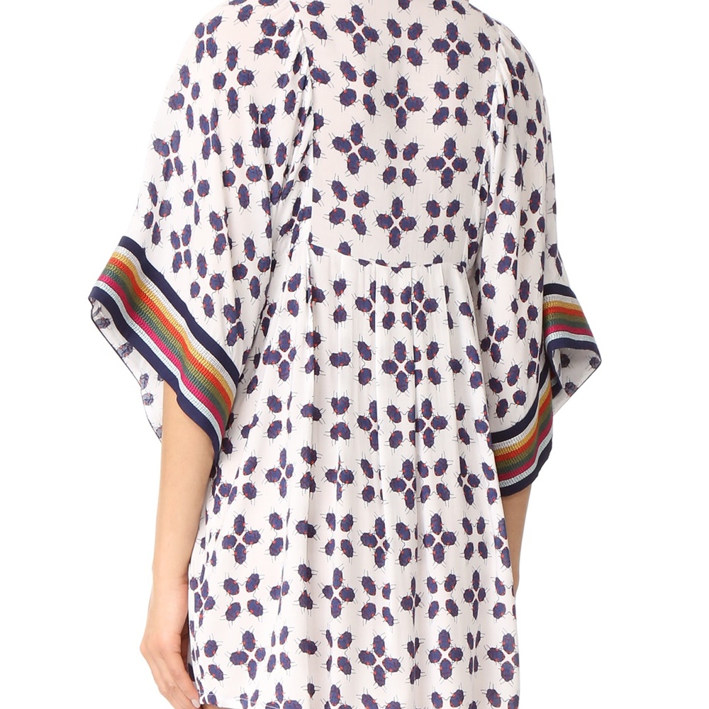 Tory Burch Tunic Caftan Beach to Street Print Coverup Dress Feliz M - Picture 4 of 7